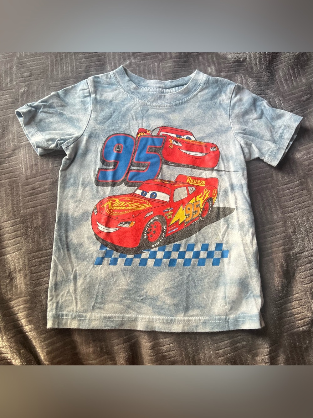 Disney Lightning McQueen Blue & Red Graphic Tee